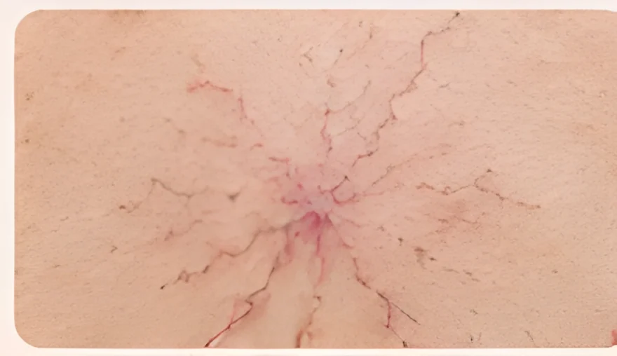 Spider naevus mit feinen Gefäßen