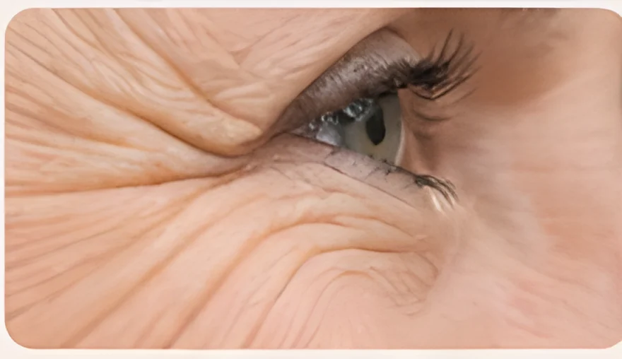 Feine Fältchen am Auge